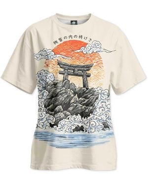 Aloha From Deer Neutrals Torii Gate Oversize T-Shirt - Multicolour