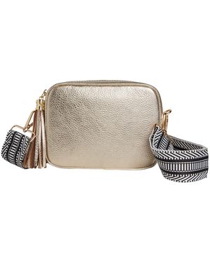 Betsy & Floss Verona Crossbody Tassel Bag With & Chevron Strap - Metallic