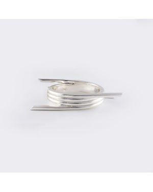 Born in Exile Statement Brass Barbwire Four Twist Cuff Bangle - White