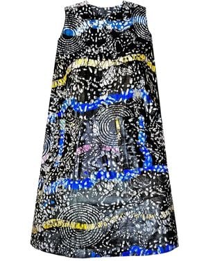 Chuks Collins Ajah Collection – Printed A-Line Dress - Blue