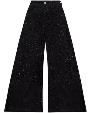 Amy Lynn Demi Rich Cotton Diamante Flare Jeans - Black