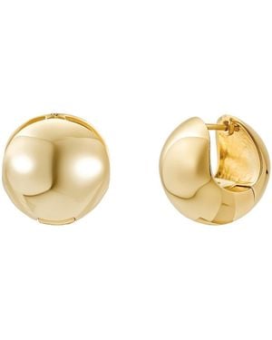 Nazzar Puffy Ball Hoop Earrings - Metallic