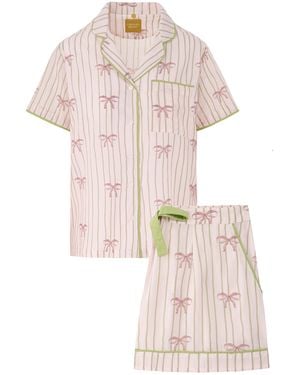 Carolina Benoit Palm Beach Bows Pyjamas Short Set - Pink