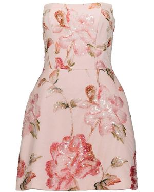 Justin Tong Ellaire Beaded Mini Dress - Pink