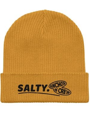 Anchor and Crew Mustard Salty Gen. Organic Cotton Embroidered Beanie - Yellow