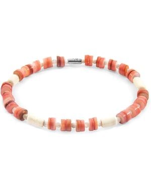 Anchor and Crew Maisie & Freshwater Shell Skinny Bracelet - Red