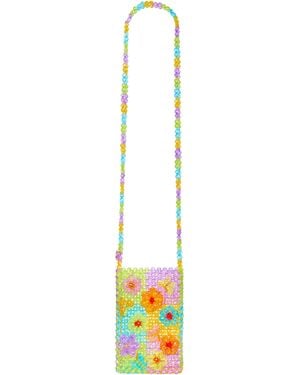 Tillie Beads Blooming Butterflies Beaded Crossbody Bag - Metallic