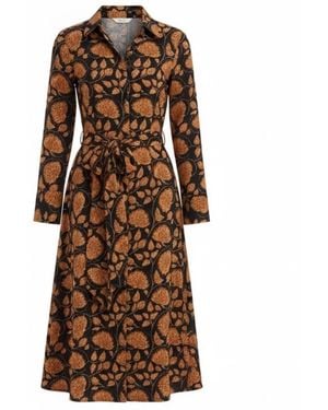At Last Cotton Marigold Dress - Brown