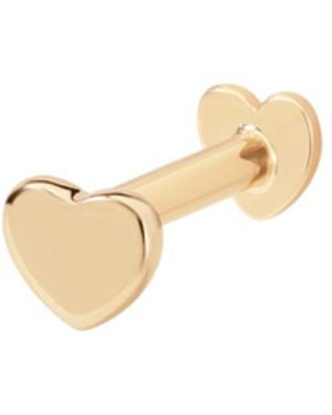 Vanhi 14K Solid Heart Flat Back Stud - Metallic