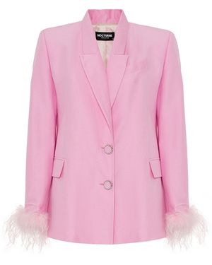 Nocturne Linen Blazer Jacket - Pink