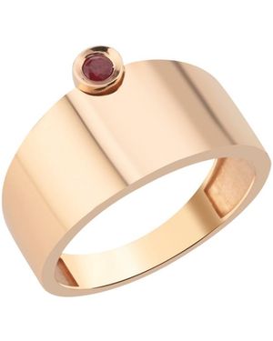 Dime Tribe Ruby Detailed Ring - Metallic