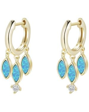 KAMARIA Opal Boho Shaker Huggie Earrings - Blue