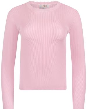 Lou&Up (Formerly Loup Clothing) Scalloped Knit Top - Pink
