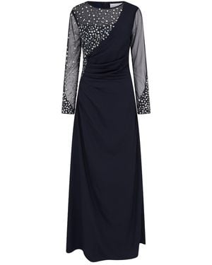 Raishma Cyra A Beautifully Cut Floor Length Gown With Elegant Stone Work On The Sleeves & Bust Gown - Blue