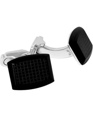Tateossian Thompson Woven Tonneau Cufflinks - Black