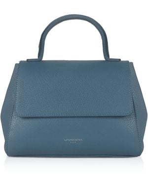 Le Parmentier Ladyfinger Top Handle Ladybag W/Strap - Blue