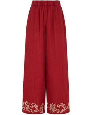Raffya Milly Wide Leg Embroidered Trouser