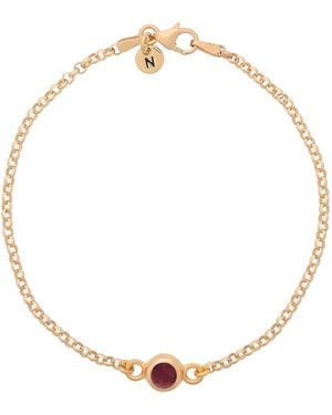Nellou Jewellery Garnet Birthstone Gem Dot Bracelet Plated Sterling - Metallic