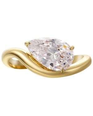 Onewildone Too Cool To Care Pear Wavy Band Ring - White
