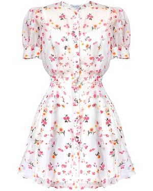 POST MERIDIEM Chiffon Mini Dress With Buttons - Pink