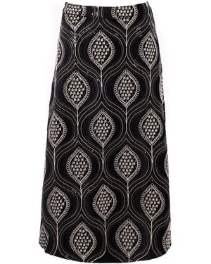 Traffic People Love & Anarchy And Sequin Midi Skirt - Black