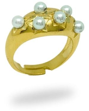 LINYA JEWELLERY Star Pearl Ring - Metallic