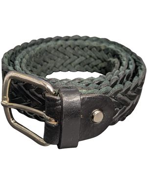 Berber Leather Braided Leather Belt - Black