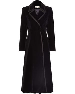 Guinea London Velvet Dress Coat - Black