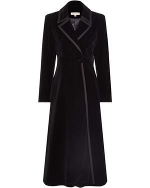 Guinea London Velvet Dress Coat - Black
