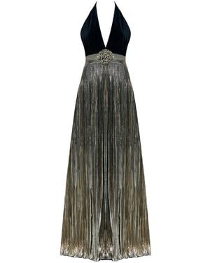 Nur Karaata Pierre Gown Long Dress - Green