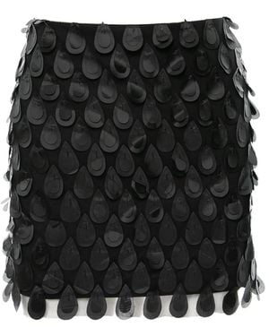 Silvia Serban 3D Application Organza Mini Skirt - Black