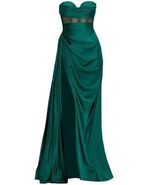 Angelika Jozefczyk Emerald Satin Corset Evening Gown Napoli - Green