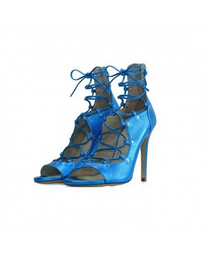 Stessa by Sarah The Avalyn Lace Up Sandal - Blue