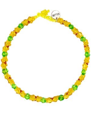 Tillie Beads Sunflower Sparkle Choker Bead Necklace - Yellow