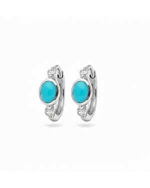 Zohreh Sapphire Huggie Hoop Earring Pair Sterling - Blue