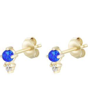KAMARIA Opal & Crystal Seed Stud Earrings - Blue