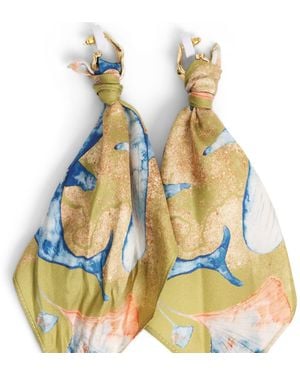 Suki Wang London Kingdom Of Whales Silk Earring - Blue