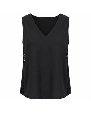 MARICEL Eleonora Linen Top - Black