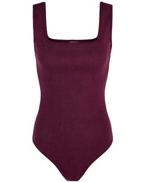 NUMBAT Lara Ribbed Organic Comfort Bodysuit-Bery - Purple