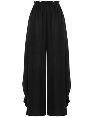 Lilamie Soho Loose Fit Elastic Waist Long Resort Pants - Black