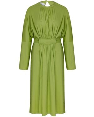 NAZLI CEREN Martha Open Back Cotton Dress - Green