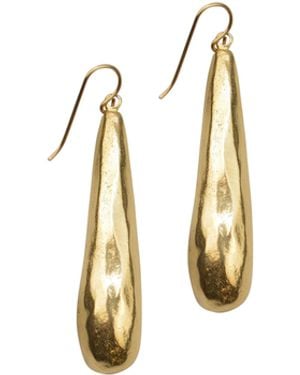 Collection 1304 Teardrop Bronze Earrings - Metallic