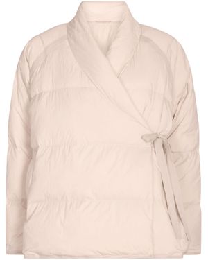 London Atelier Byproduct Neutrals Quilted Wrap Down Jacket - Natural