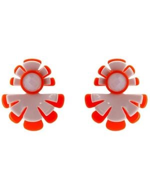 Gissa Bicalho Handmade Acrylic Earring Ivy - Red