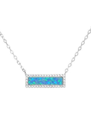 KAMARIA Reflection Opal Bar Necklace - Blue