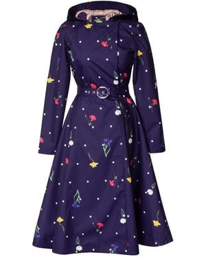 RainSisters Double Breasted Trench Coat For Spring Bloom - Blue