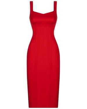 Elsava Dress Midi - Red
