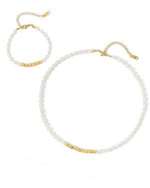 Mickey's Girl Lucky Pearls + Beaded Set - Metallic