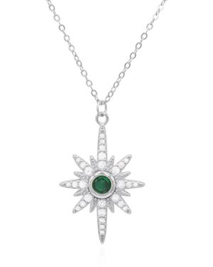 Luna Charles Heidi North Star Birthstone Necklace May - Metallic