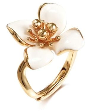 Retro Chic Iris Blossom Ring - Metallic